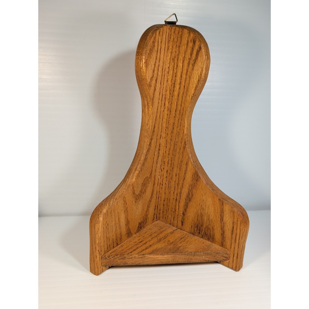 Vintage Wooden Corner Shelf Brown Retro Wall Mount Knick Knack Trinket Display